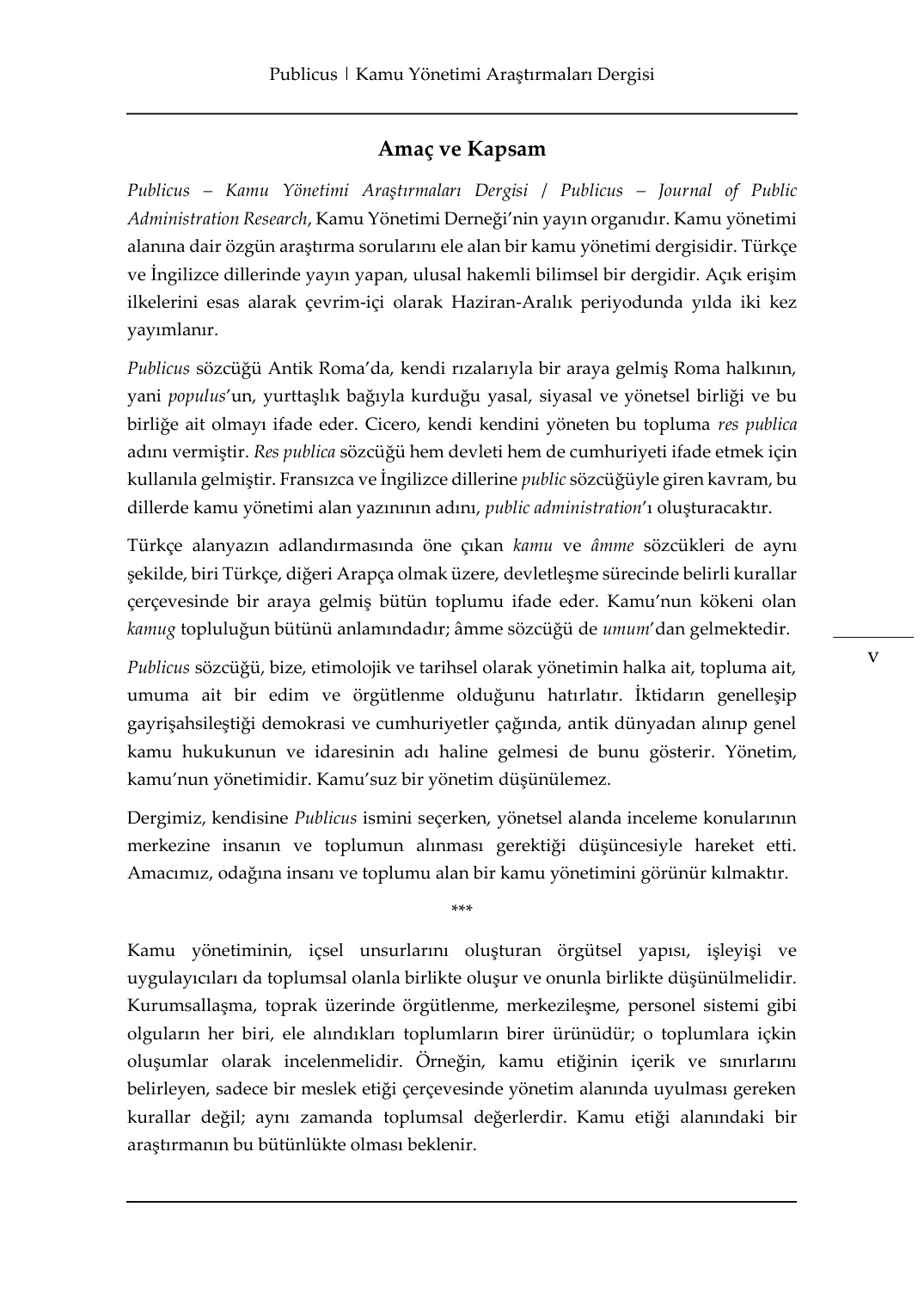 Amaç ve Kapsam